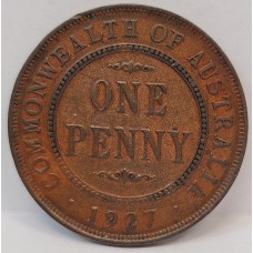 AUSTRALIA 1927 . ONE 1 PENNY . 8 PEARLS